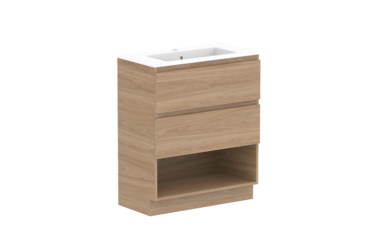 ADP Glacier Ensuite Shelf Trio Floor Mount Vanity - Lite