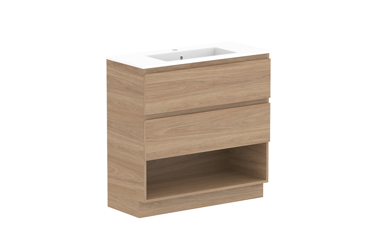 ADP Glacier Ensuite Shelf Trio Floor Mount Vanity - Lite