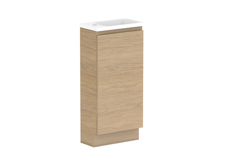 ADP Glacier Mini Floor Mounted Small Vanity With Cast Marble Top - Lite
