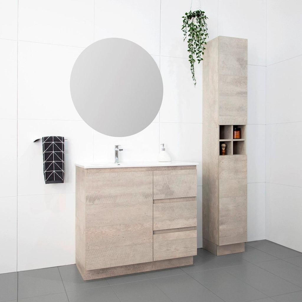 ADP Glacier Door and Drawer Trio Vanity with Ceramic Top - Pro