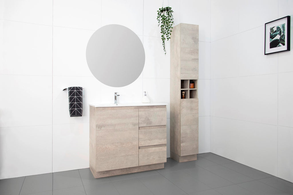 ADP Glacier Door and Drawer Trio Vanity with Cast Marble Top - Pro