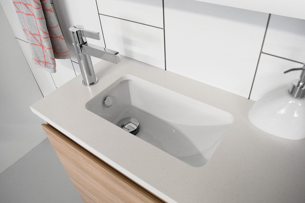 ADP Glacier Ensuite Door and Drawer Trio Vanity with Solid Surface Top - Pro