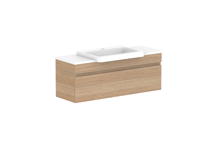 ADP Glacier Semi Recessed All Drawer Wall Hung Vanity Slim - Pro