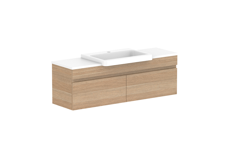 ADP Glacier Semi Recessed All Drawer Wall Hung Vanity Slim - Pro