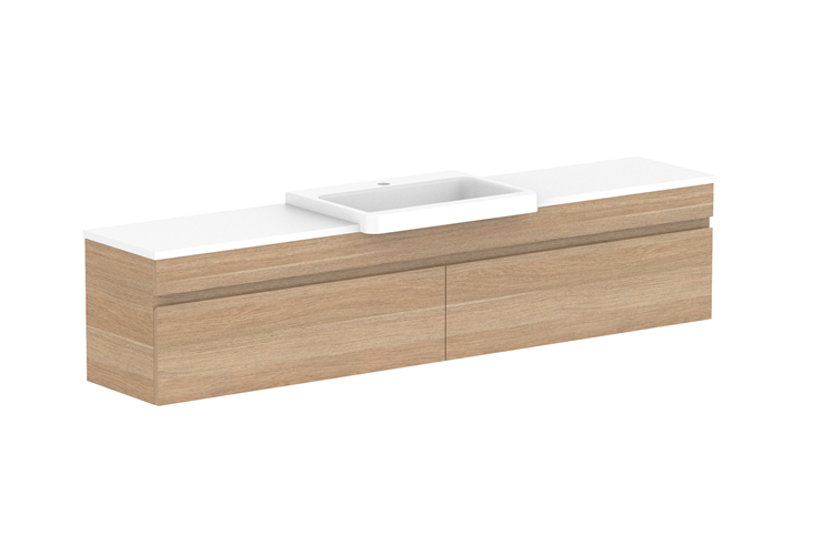 ADP Glacier Semi Recessed All Drawer Wall Hung Vanity Slim - Pro