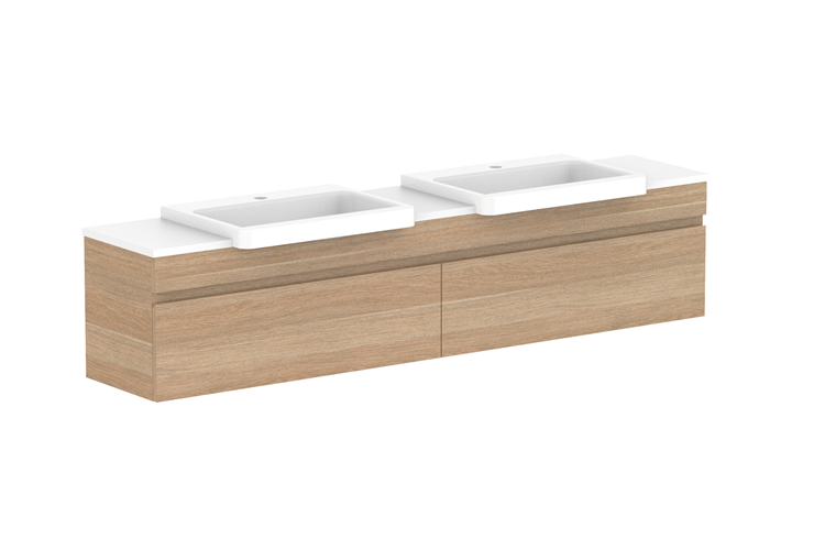 ADP Glacier Semi Recessed All Drawer Wall Hung Vanity Slim - Pro