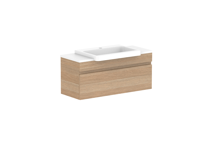 ADP Glacier Semi Recessed All Drawer Wall Hung Vanity Slim - Pro