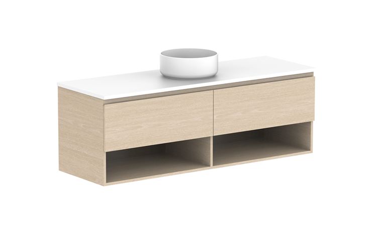 ADP Glacier Full Depth Shelf Wall Hung Vanity - Pro