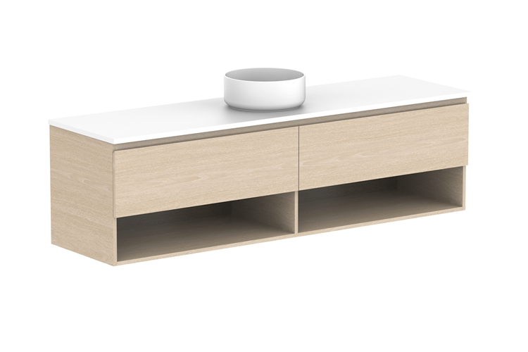 ADP Glacier Full Depth Shelf Wall Hung Vanity - Pro