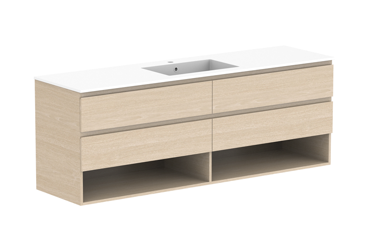 ADP Glacier Full Depth Shelf Wall Hung Vanity - Lite