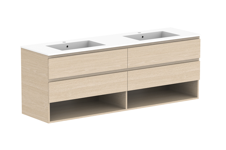 ADP Glacier Full Depth Shelf Wall Hung Vanity - Lite
