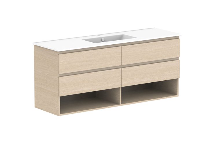 ADP Glacier Full Depth Shelf Wall Hung Vanity - Lite