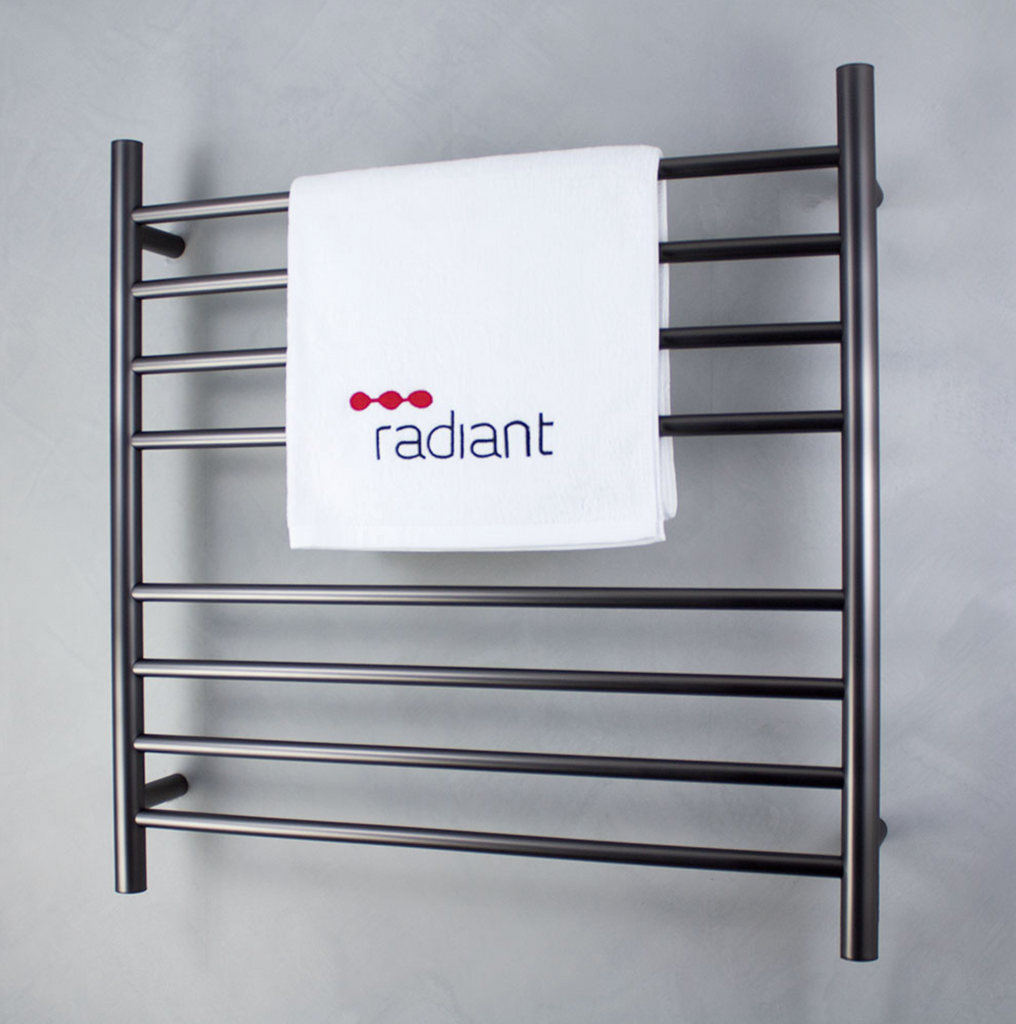 Radiant Heating Round Bars 240V Heated Towel Rails Gunmetal Grey 750 x 750