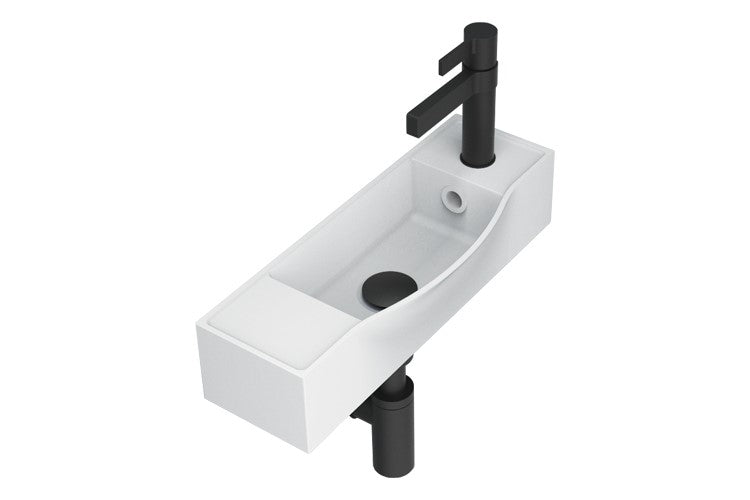 ADP Halo Wall Hung Basin Left Tap Hole - Gloss White - Wellsons