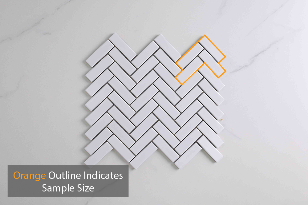 Brilliance Matt White Herringbone Tile
