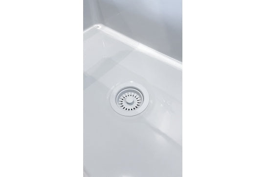 Turner Hastings 90x50 Matte White Basket Waste & Long Bolt