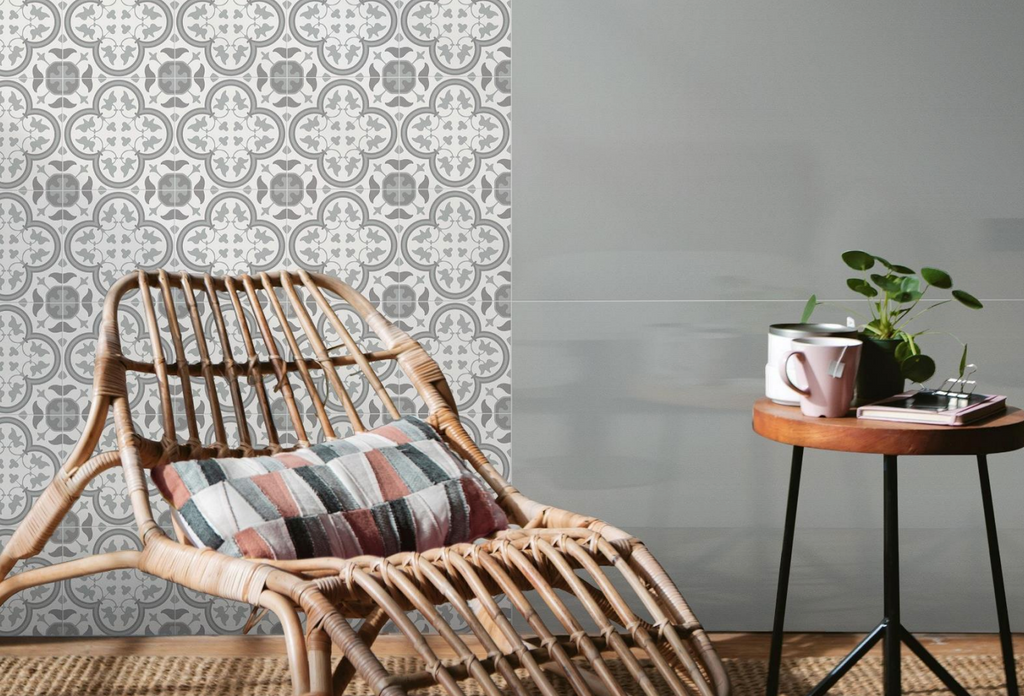 Indigo Light Grey Matt Encaustic Look Tile