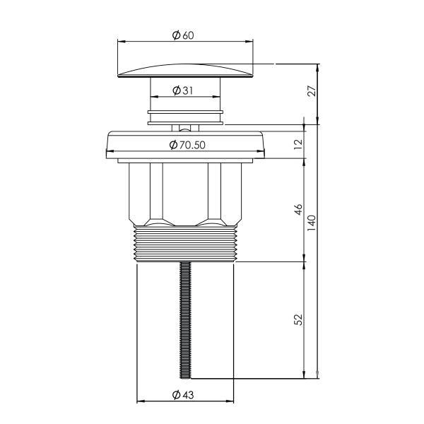 ADP Universal Plug & Waste - Brushed Nickel
