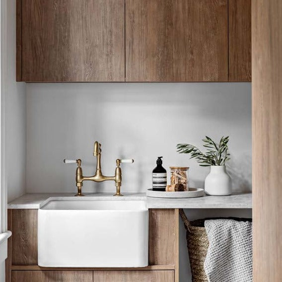 Turner Hastings Novi 50x46 Fireclay Butler Sink - Gloss White