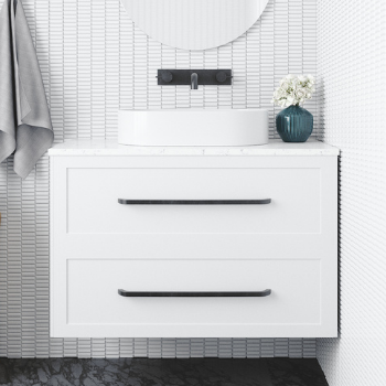 Rifco Kensington Wall Hung Vanity with Caesarstone Top & Basin Double Drawer
