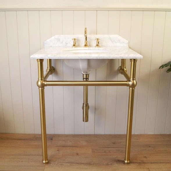 Turner Hastings Mayer Washstand with 75 x 55 Real Carrara Marble Top