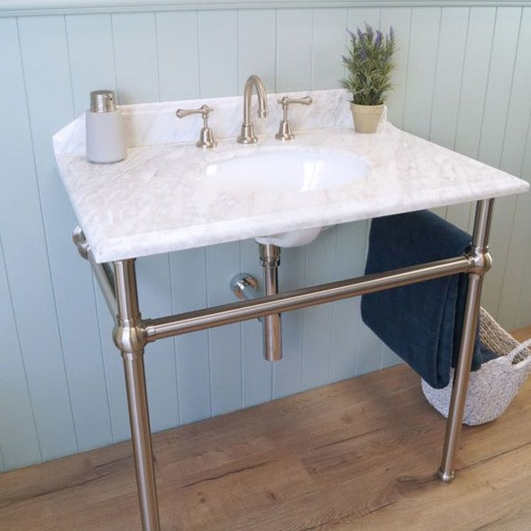 Turner Hastings Mayer Washstand with 90 x 55 Real Carrara Marble Top