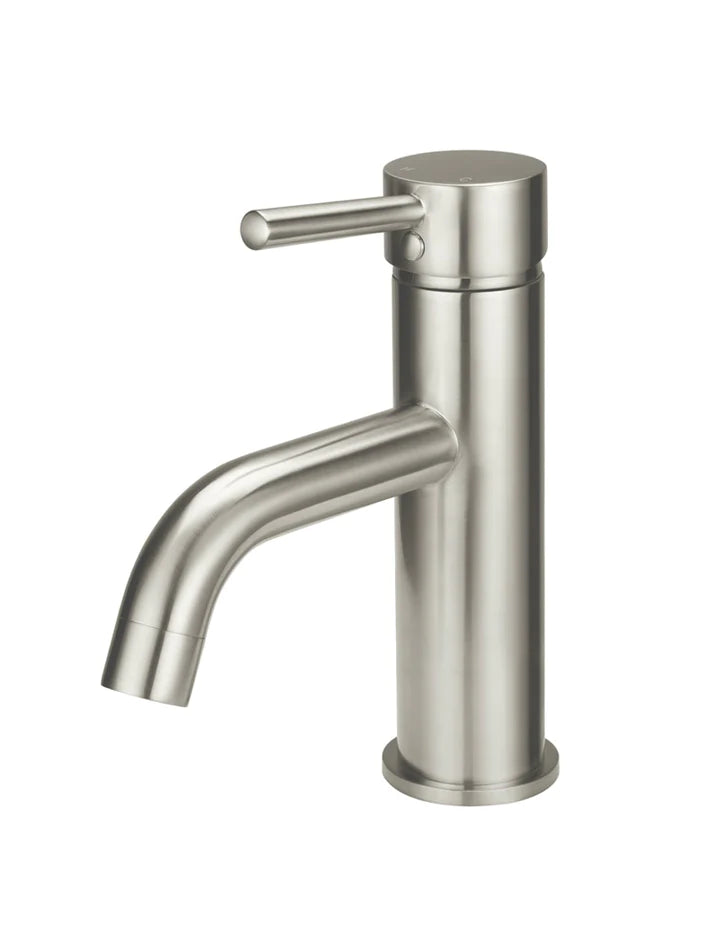 Meir Round Basin Mixer Curved - Brushed Nickel