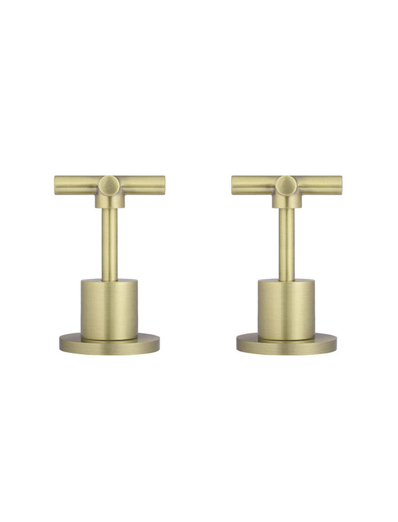 Meir Round Cross Handle Wall Top Assemblies - Tiger Bronze