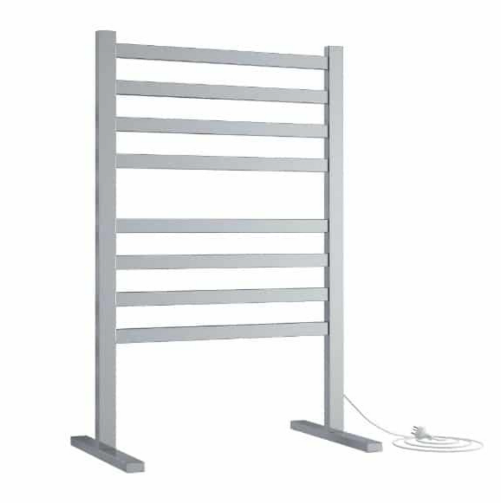 Thermogroup 8 Bar Straight Flat Freestanding Heated Towel Rail - Stainless Steel