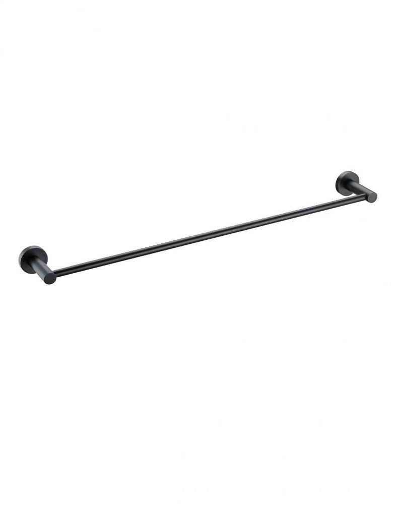 Meir Round Single Towel Rail - Matte Black