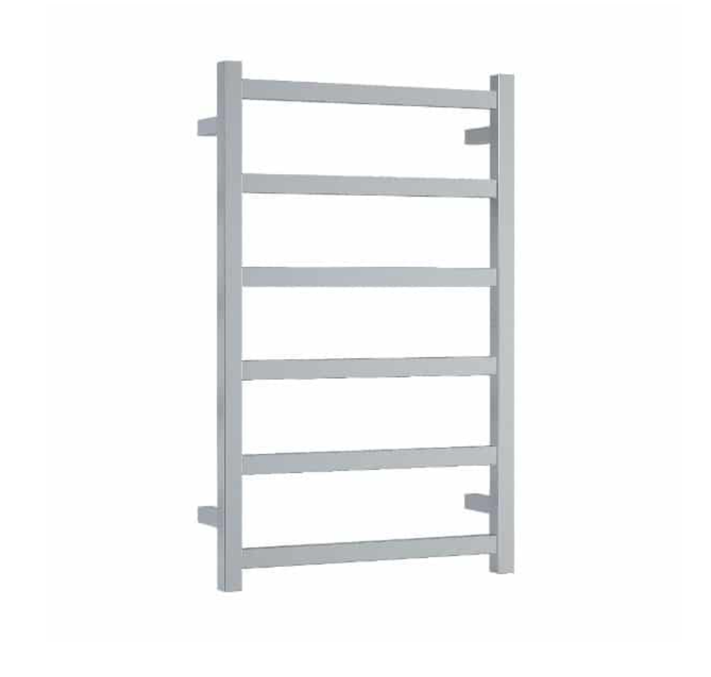 Thermogroup 6 Bar Straight Square Budget Heated Towel Rail - Polished Stainless Steel