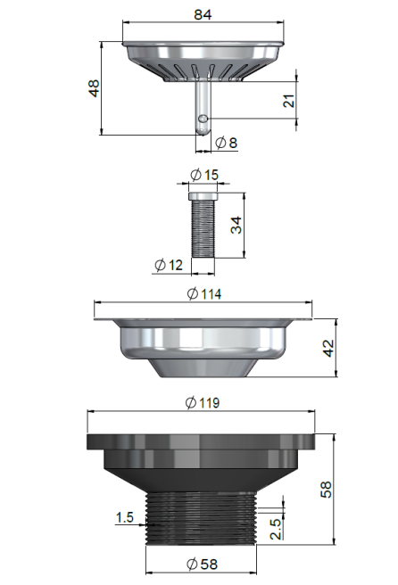 Meir Outdoor Sink - Stainless Steel 316