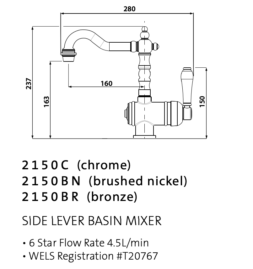 Armando Vicario Provincial Single Lever Basin Mixer - Brushed Nickel