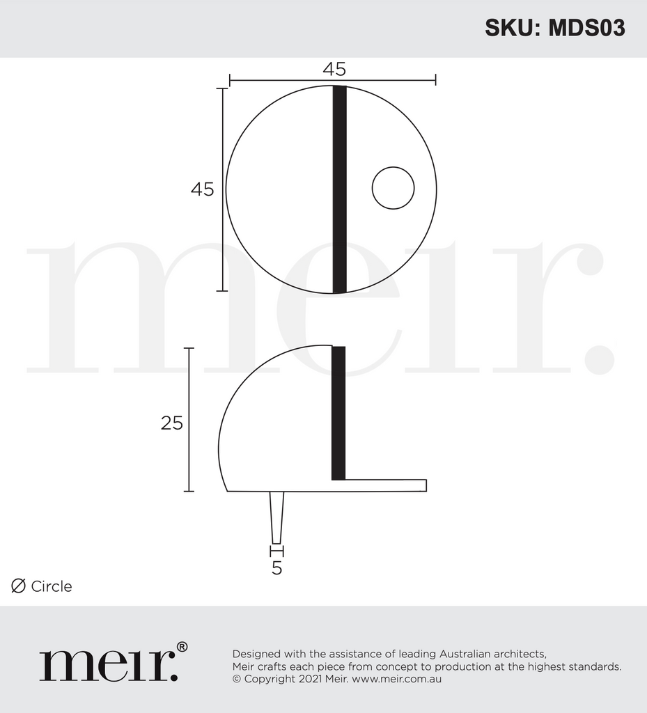 Meir Round Half Moon Door Stop - Chrome