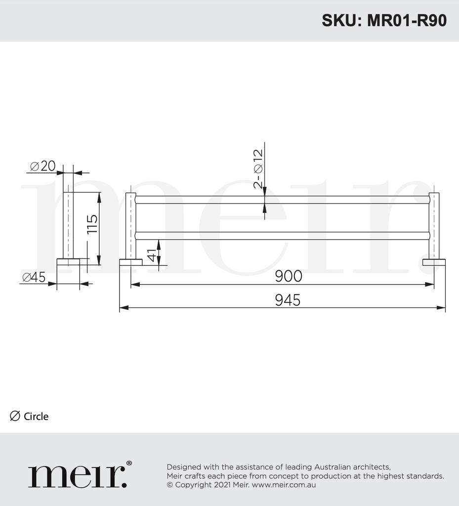 Meir Round Double Towel Rail - Tiger Bronze