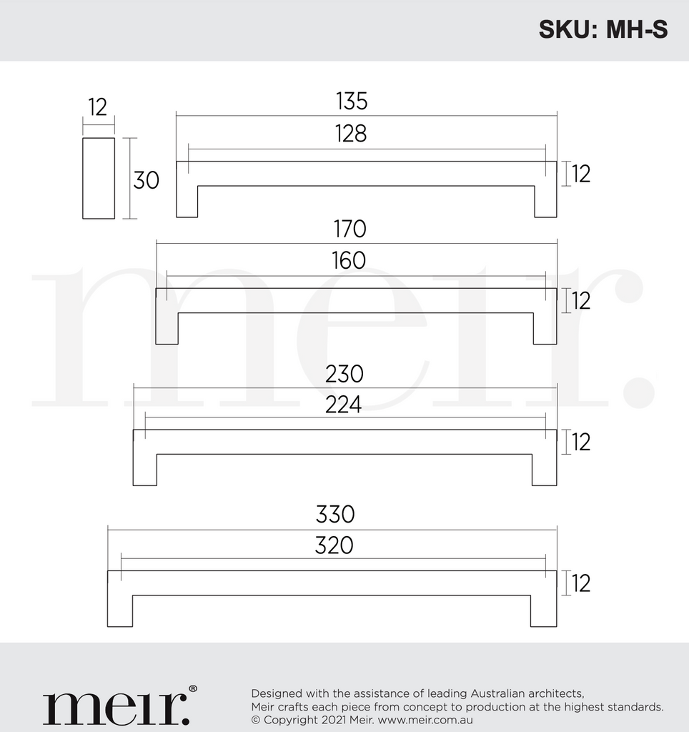 Meir Square Handles For Cabinets - Matte Black