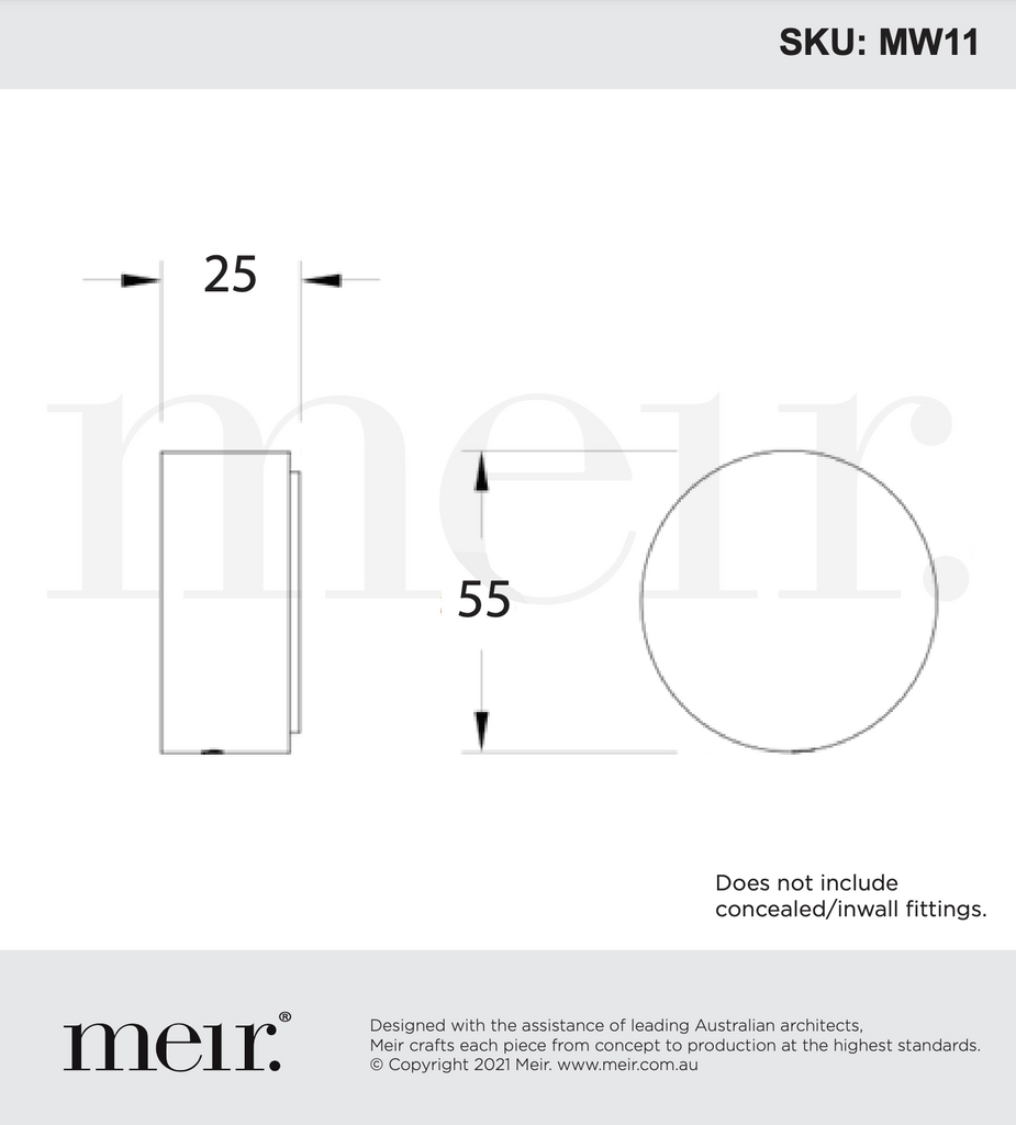 Meir Circular Wall Top Assemblies - Matte Black