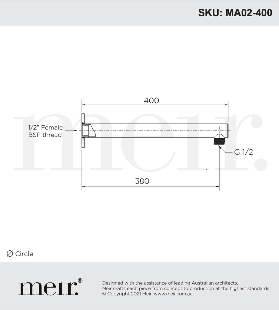 Meir Round Wall Shower Arm - Brushed Nickel