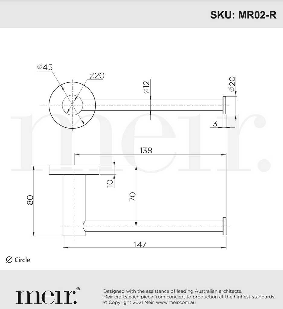 Meir Round Toilet Roll Holder - Shadow