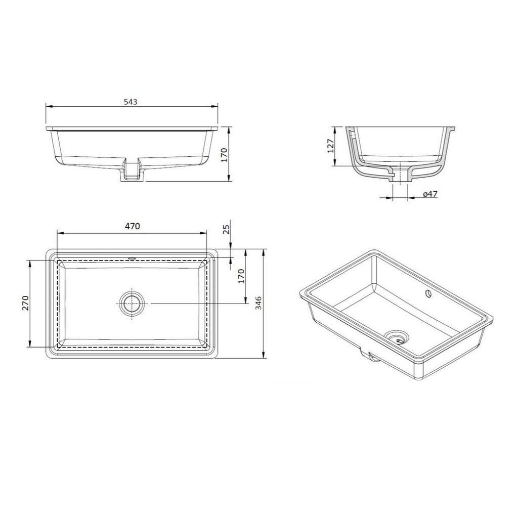 Turner Hastings Standard Agres 53x34 Under Counter Basin