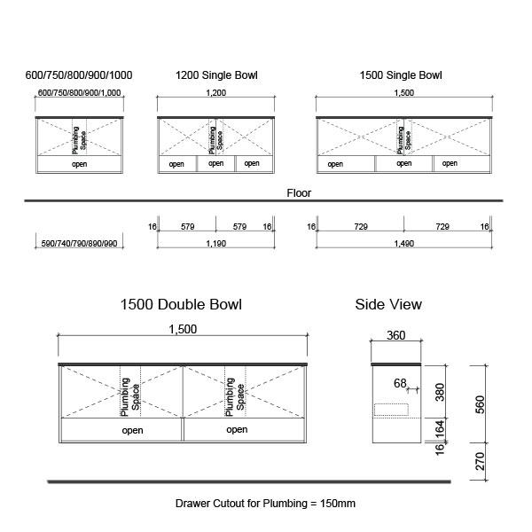 Timberline Karlie Wall Hung Vanity with SilkSurface Top & Basin - Wellsons