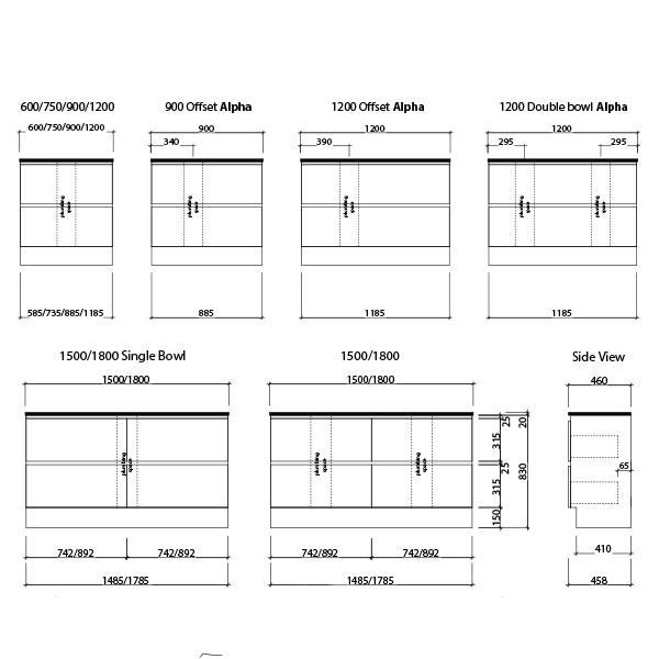 Timberline Nevada Plus Floor Standing Vanity with Above Counter Basin - Wellsons