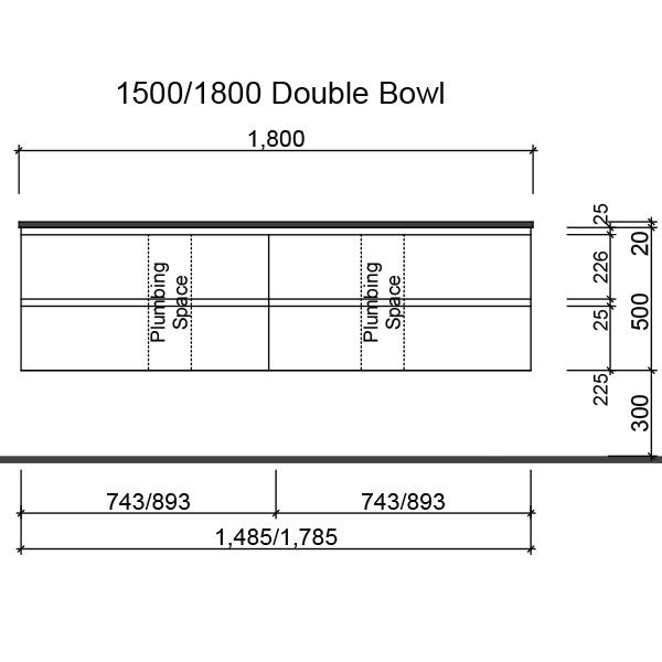 Timberline Nevada Plus Wall Hung Vanity with Alpha Ceramic Top - Wellsons