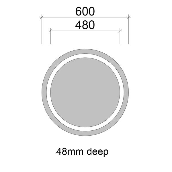 Timberline Brooklyn Mirror 600mm - Wellsons