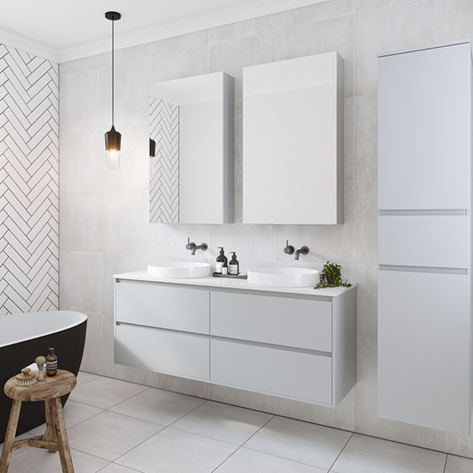 Timberline Grange Wall Hung Vanity with Silksurface Top & Basin - Wellsons