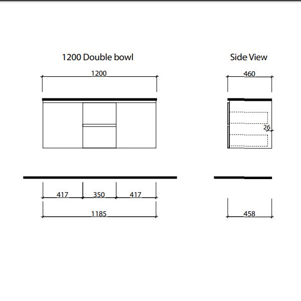 Timberline Nevada Wall Hung Vanity with Alpha Ceramic Top - Wellsons