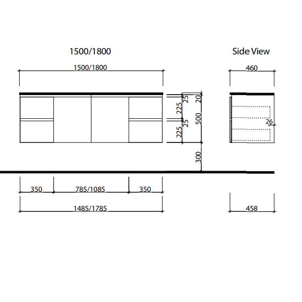 Timberline Nevada Wall Hung Vanity with Alpha Ceramic Top - Wellsons