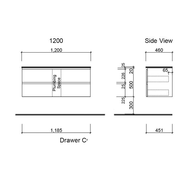Timberline Nevada Plus Wall Hung Vanity with Above Counter Basin - Wellsons