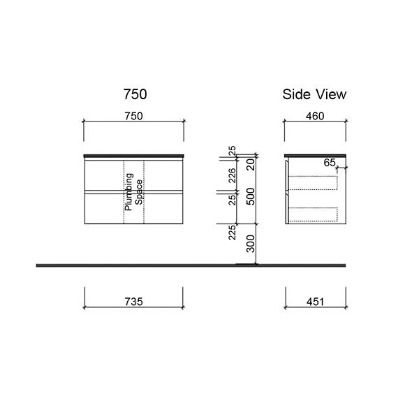 Timberline Nevada Plus Wall Hung Vanity with Above Counter Basin - Wellsons