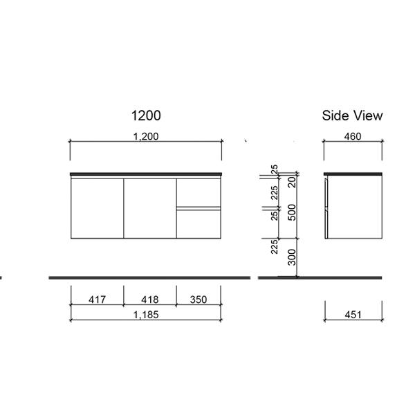 Timberline Nevada Wall Hung Vanity with Alpha Ceramic Top - Wellsons